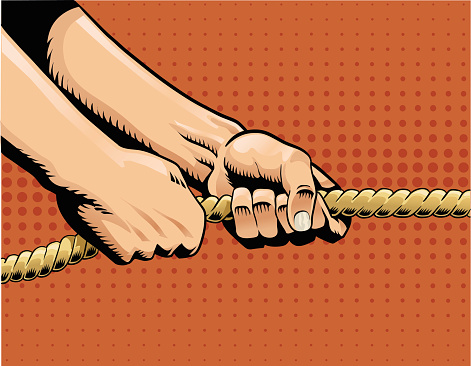 Tug of War - Hands Pulling on Rope