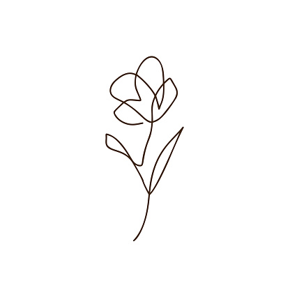 Vecteur De Fleur De Tulipe Un Logo Dart De Ligne Profil Vecteur De Fleur De Tulipe Un Logo Dart De Ligne Profil