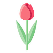 istock Tulip Icon on Transparent Background 1283086608