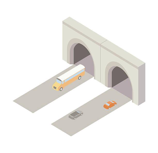 Tunnel entrance isometric illustration vector art illustration