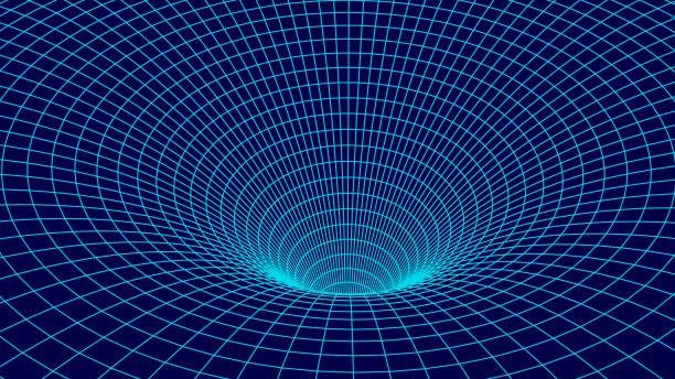 туннель или червоточина. сетка 3d-поверхностного туннеля wireframe. - black hole stock illustrations