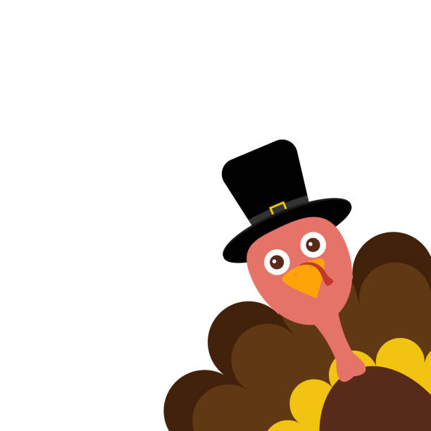 Turkey on Thanksgiving Day Turkey on Thanksgiving Day vector illustration autumn clipart stock illustrations