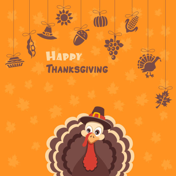Turkey Pilgrim on Thanksgiving Day Design Turkey Pilgrim on Thanksgiving Day Design turkey meat stock illustrations