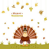 Turkey Pilgrim on Thanksgiving Day Design