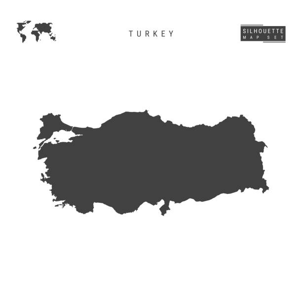 Turkey Vector Map Isolated on White Background. High-Detailed Black Silhouette Map of Republic of Turkey Turkey Blank Vector Map Isolated on White Background. High-Detailed Black Silhouette Map of Republic of Turkey. türkiye country stock illustrations