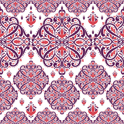 Bath Mat Rug,Vector Seamless Pattern,Indian Floral Ornament,Colorful Decorative Wallpaper Bathroom Carpet 29.5X17.5inch