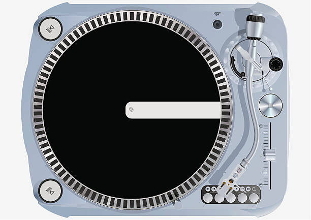 DJ Turntable vector art illustration