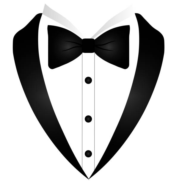 tuxedo Man Logo Man's jacket. Tuxedo. Weddind suit with bow tie. Vector illustration tuxedo stock illustrations