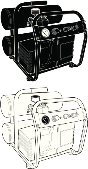 Twin Tank Compressor (jpg & vector)