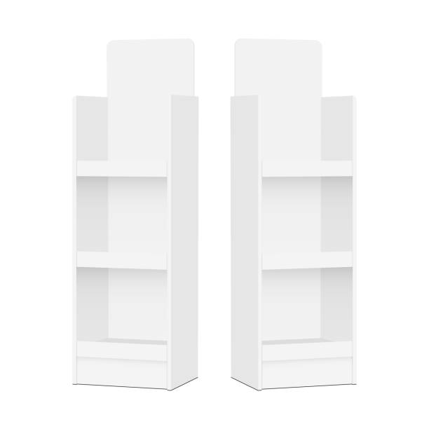 Two blank POS display stands Two blank POS display stands - side views. Vector illustration retail display stock illustrations