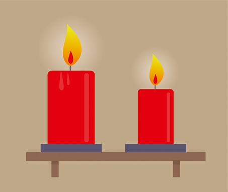 Two candle vector illustration