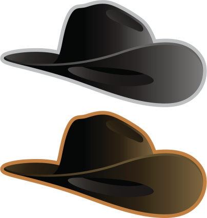 Two cowboy hats one gray and one brown