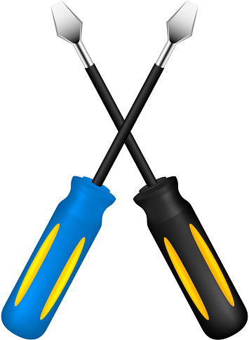 Two crossed screwdrivers