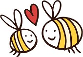 Two friendly bees