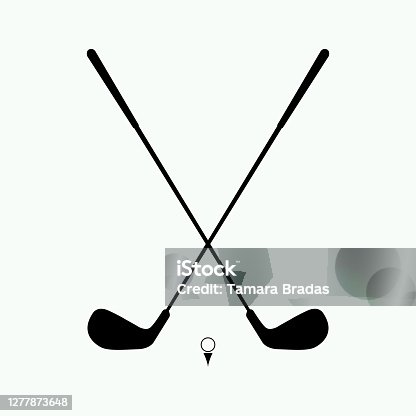 istock Two Golf club vector icon 1277873648