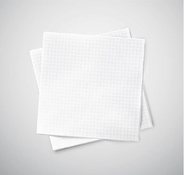 Two napkins Two white napkins. Illustration contains transparency and blending effects, eps 10 napkin stock illustrations