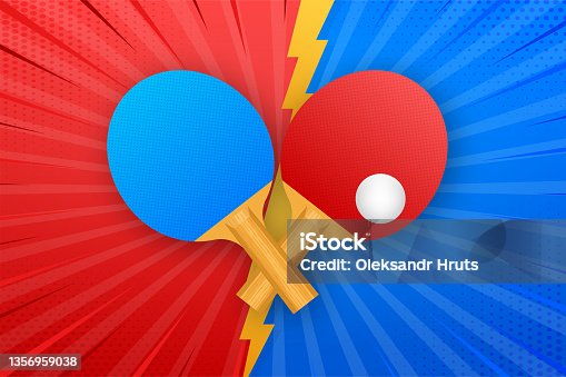 istock Two rackets for playing table tennis. Vector stock illustration 1356959038