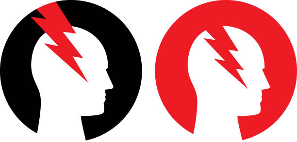 Two Round Headache Icons Vector illustration of two round headache icons. pain clipart stock illustrations