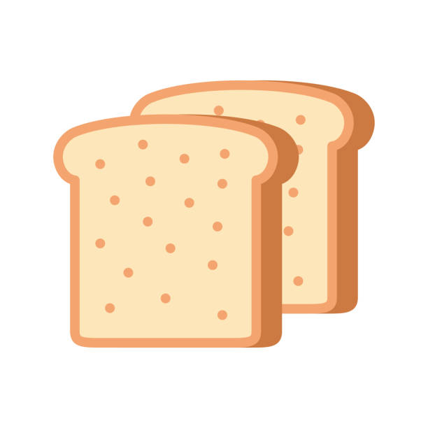 ilustrações de stock, clip art, desenhos animados e ícones de two toast bread slices, isolated on white. vector illustration - rabanada