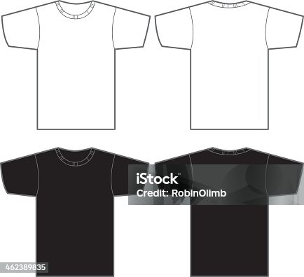 istock Two white and two black t-shirts 462389835