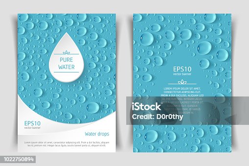 istock Two-sided vertical flyer of a4 format with realistic drops 1022750894