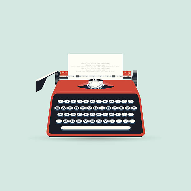 Typewriter Vector old typewriter with a blank paper (EPS 10) typewriter stock illustrations