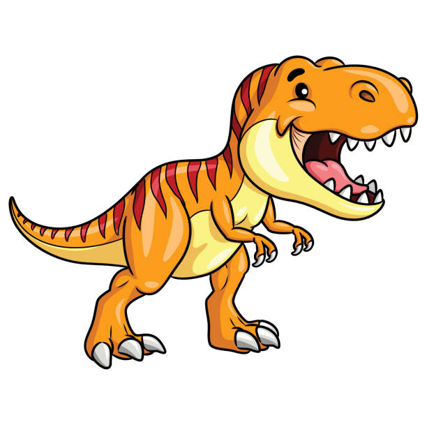 Tyrannosaurus Rex Cartoon Illustration cartoon of cute tyrannosaurus rex cartoon. dinosaur stock illustrations