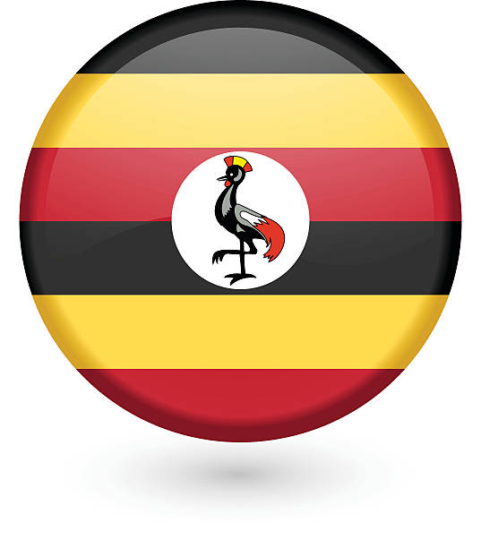 Uganda flag vector button vector art illustration