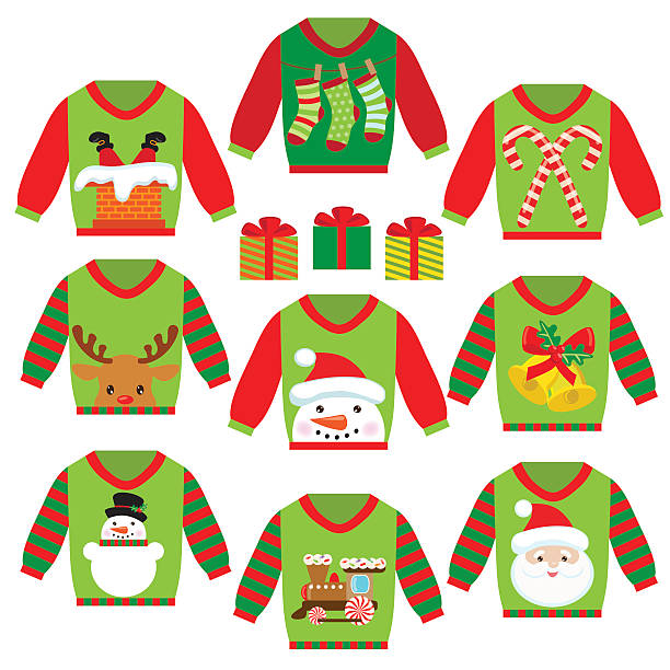 Ugly christmas sweater vector cartoon illustration JS translation missing: ...