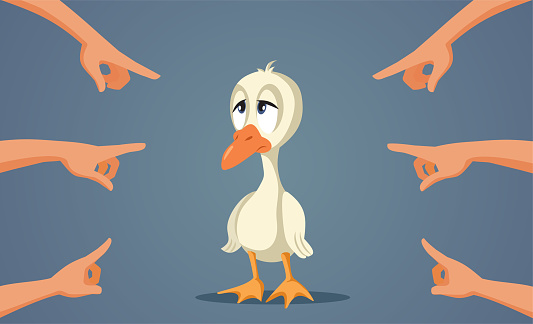 Ugly Duckling Bullying Concept Vector Cartoon Illustration