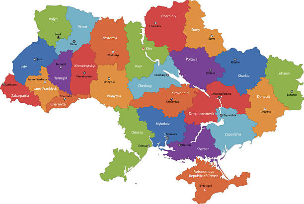 ilustrações de stock, clip art, desenhos animados e ícones de a ucrânia mapa - kharkiv
