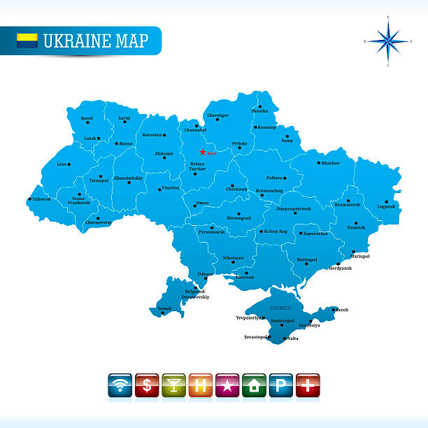 ilustrações de stock, clip art, desenhos animados e ícones de ucrânia vetor mapa - kharkiv