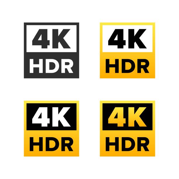 ilustrações de stock, clip art, desenhos animados e ícones de 4k ultra hd sign - resolução 4k