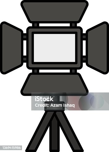 istock Ultra Slim Countinuous Output Lighting Panel Concept Vector Color Icon Design, Video blogger Symbol, vlogger or videography equipment Sign, motion pictures and film maker Stock illustration 1369415986