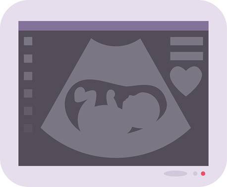 Ultrasound baby vector illustration.
