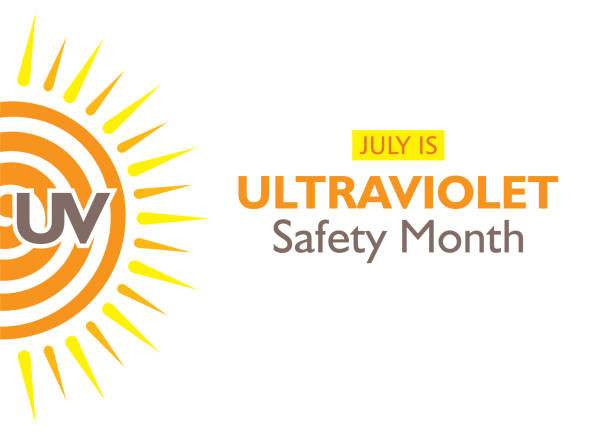 ultraviolet safety month awareness poster vector illustration of ultraviolet safety month concept poster or banner design ultraviolet light stock illustrations