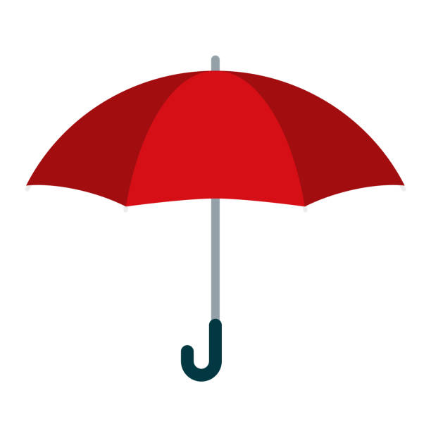 Umbrella Icon on Transparent Background A flat design icon on a transparent background (can be placed onto any colored background). File is built in the CMYK color space for optimal printing. Color swatches are global so it’s easy to change colors across the document. No transparencies, blends or gradients used. umbrella stock illustrations