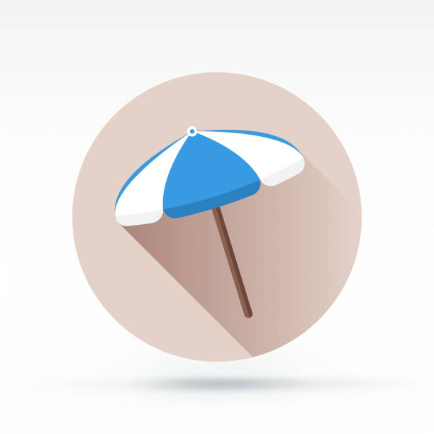 illustrations, cliparts, dessins animés et icônes de parapluie icône - parasol