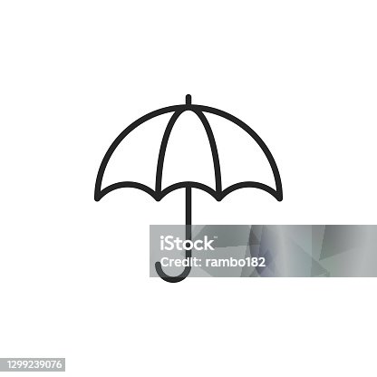 istock Umbrella, Insurance Line Vector Icon. Editable Stroke. Pixel Perfect. For Mobile and Web. 1299239076