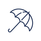 istock Umbrella outline thin line icon 1218487200