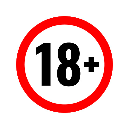 Under 18 Sign Warning Symbol Over 18 Only Censored Eighteen Age