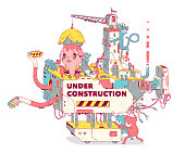 Under Construction Web Site Illustration.