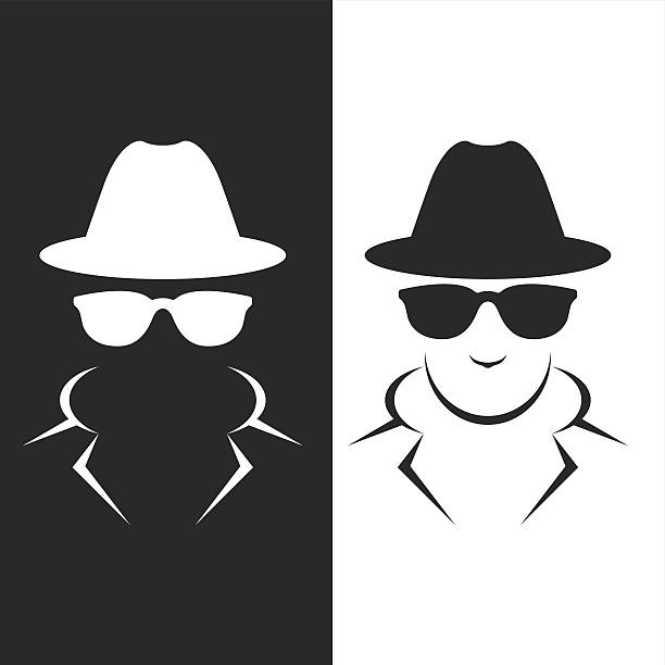 undercover agent or spy - private detective icon - fbi stock illustrations
