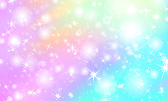 Unicorn Rainbow Background Holographic Sky Stock Illustration ...