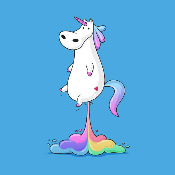bildbanksillustrationer, clip art samt tecknat material och ikoner med unicorn - silly horse