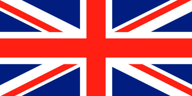 聯合傑克。英國國旗。紅色十字架在聯合的紅色和白色 saltires 與白色邊界, 在深藍色背景。英國的旗子。英國國旗 - manchester united 幅插畫檔、美工圖案、卡通及圖標