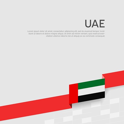 United arab emirates flag color ribbon on a white background. Background with flag of uae. Business booklet. State UAE patriotic banner, cover. National poster. Vector flat design