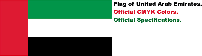 United Arab Emirates Flag (Official CMYK Colors, Official Specifications)