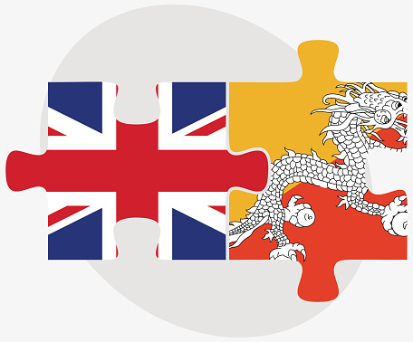 United Kingdom and Bhutan Flags