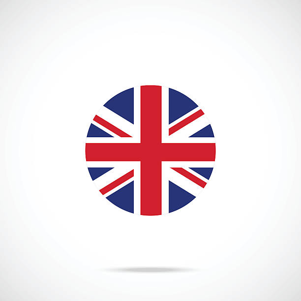 United Kingdom flag round icon. UK flag icon official color United Kingdom flag round icon. UK flag icon with accurate official color scheme. Premium quality british flag in circle. Vector icon isolated on gradient background english culture stock illustrations